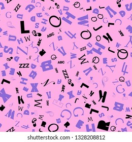 Letters, alphabet, education, school concept. Seamless vector EPS 10 pattern. Flat style