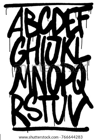 letters alphabet graffiti style airbrush marker tagging stock vector alphabet graffiti