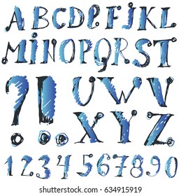 Letters, alphabet, handwritten font