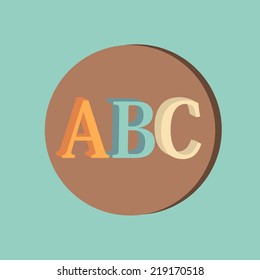 Letters of the alphabet. Icon learning. school symbol