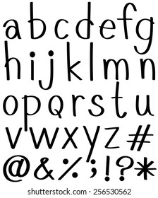Letters of the alphabet in lowercase on a white background