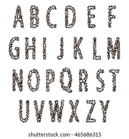 letters of the alphabet on a white background