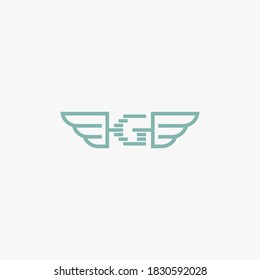 letters of the alphabet with wings logo