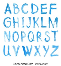 Letters of the alphabet written with a brush. vector hand drawn alphabet