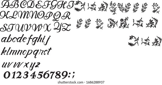 The letters of the alphabet are written by hand directly and converted to vectors, making it easier for you to make modern graffiti with the basic format of uppercase letters, lowercase letters and cl