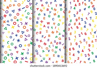 Letters, Alphabets and Geometric shapes patterns