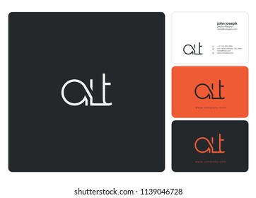 Letters ALT Joint logo icon with business card vector template.