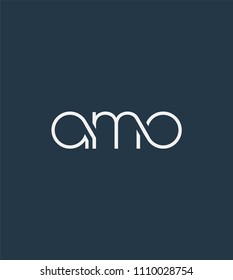 Letters AMO logo icon vector element.