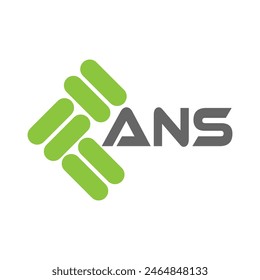 Letters ANS logo icon with business card vector template