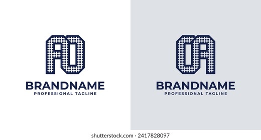 Letters AO and OA Dot Monogram Logo, Suitable for business with AO or OA initials