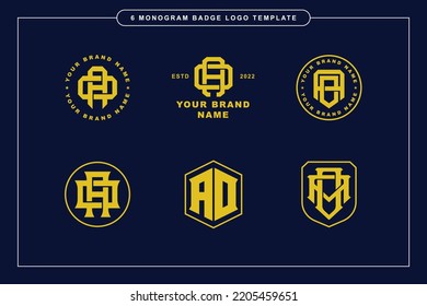 Letters AO or OA monogram template logo initial, badge design for clothing, apparel, brand