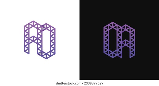 Letters AO and OA Polygon Logo Set, suitable for business related to polygon with AO and OA initials.