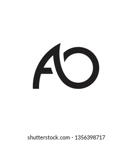 letters ao simple curves geometric line logo vector