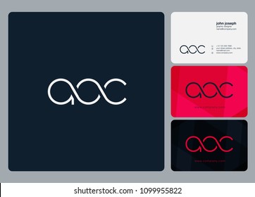 Letters AOC, A O C logo icon with business card vector template.
