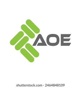 Letters AOE logo icon with business card vector template