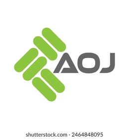 Letras Icono del logotipo de AOJ con Plantilla de Vector de tarjeta de visita