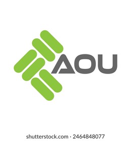 Letters AOU logo icon with business card vector template