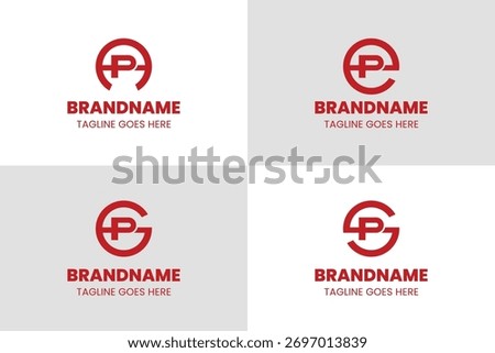 Letters AP EP GP SP Monogram Logo Set, for business with PA PE PG PS initials
