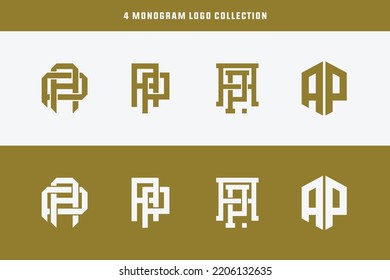 Letters AP or PA monogram template logo initial for clothing, apparel, brand