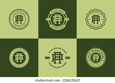 Letters AP or PA monogram template logo initial, badge design for clothing, apparel, brand
