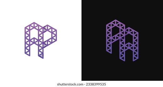 Letters AP und PA Polygon Logo Set, geeignet für Geschäfte mit Polygon mit AP und PA Initialen.