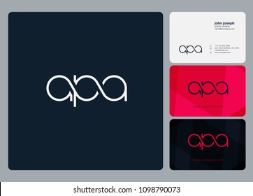 Letters APA logo icon with business card vector template.