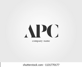 Letters APC, A P C logo icon with business card vector template.
