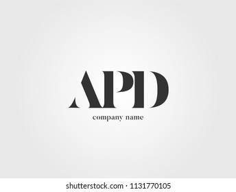 Letters APD, A P D logo icon with business card vector template.
