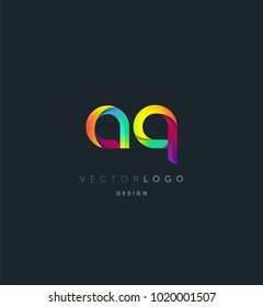 Letters AQ, A&Q logo, multi colour letters icon vector template.

