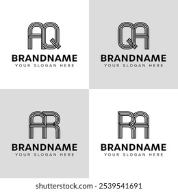 Buchstaben AQ QA AR RA Monogram Logo, für Unternehmen mit AQ QA AR RA Initialen