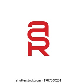 Letters AR ASR or RA linked line logo icon sign symbol design concept. Vector illustration