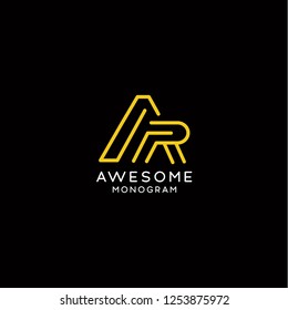 Letters AR logo initial. Modern, abstract, and minimal letter logo.
