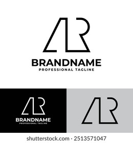 Letras AR Monogram Logo, hecho en monoline para AR o RA iniciales