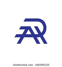 letters AR run design line art logo vector