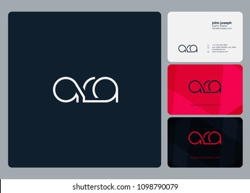 Letters ARA, A R A logo icon with business card vector template.