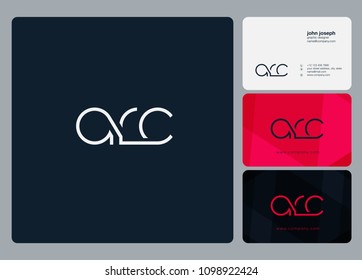 Letters ARC, A R C logo icon with business card vector template.