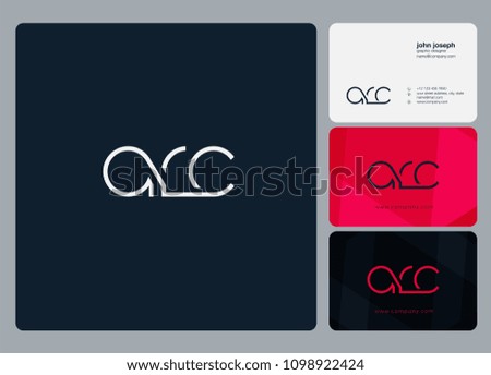 Letters ARC, A R C logo icon with business card vector template.