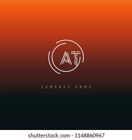 Letters A&T Joint logo icon vector element.
