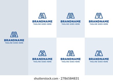 Letters ATA AUA AVA AWA AXA AYA AZA Monogram Logo Set