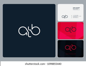 Letters ATB, A T B logo icon with business card vector template.