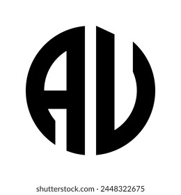 Buchstaben AU im kreisförmigen Logo-Design