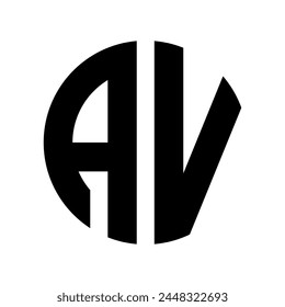 Letters AV in a Circular Logo Design