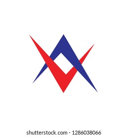 letters av linked arrows colorful logo vector