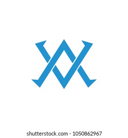 letters av linked arrows monochrome logo vector