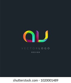 Letters AV, A&V logo, multi colour letters icon vector template.

