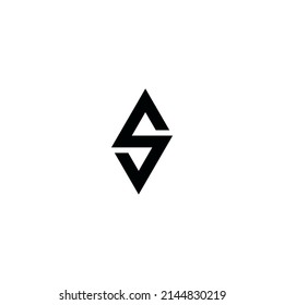 Letters A,V and S two triangles simple symbol logo vector