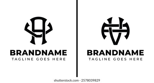 Letters AV and VA Monogram Logo, suitable for business with VA or AV initials
