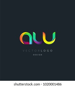 Letters AW, A&W logo, multi colour letters icon vector template.

