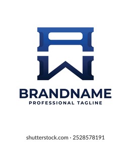 Letters AW Monogram Logo, suitable for any business with AW or WA initials
