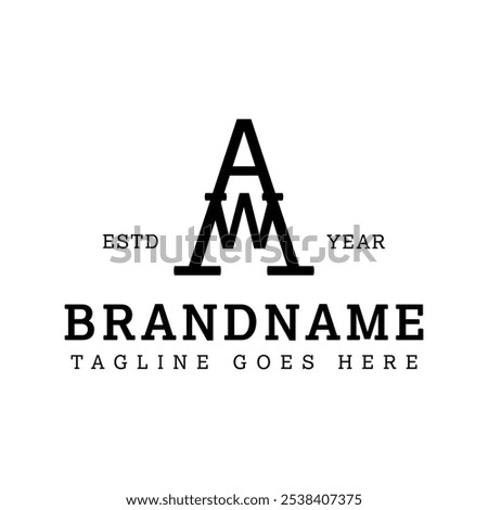 Letters AW Monogram Serif Logo, suitable for any business with AW or WA initials